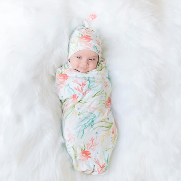 Coral Reef Baby Blanket Set - Little Faces Apparel
 - 1
