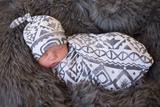 Gray Aztec Baby Blanket Set - Little Faces Apparel
 - 2