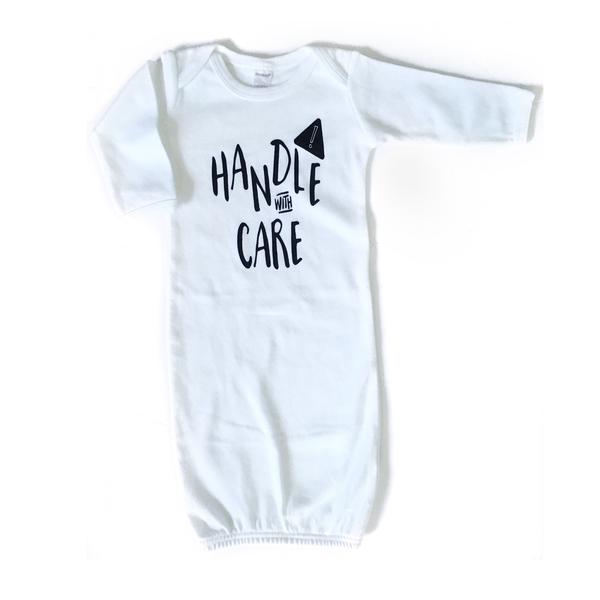Handle With Care Baby Gown - Little Faces Apparel
