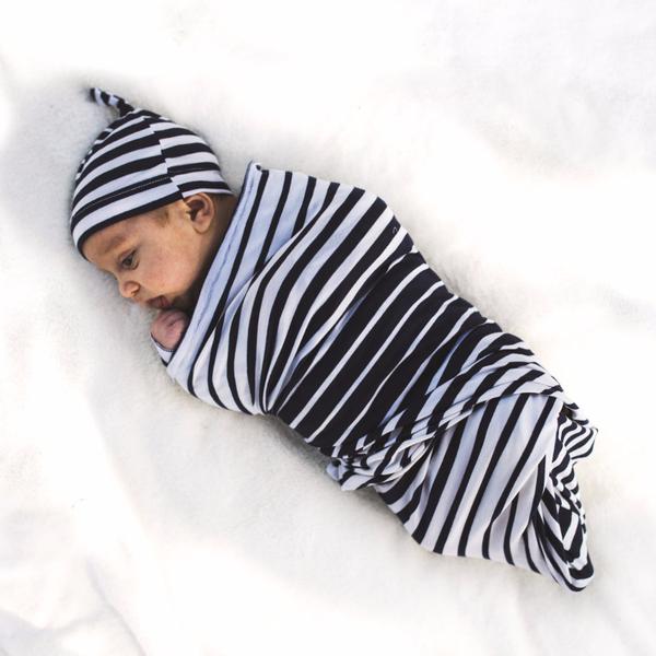 Blue Variegated Stripe Blanket Set